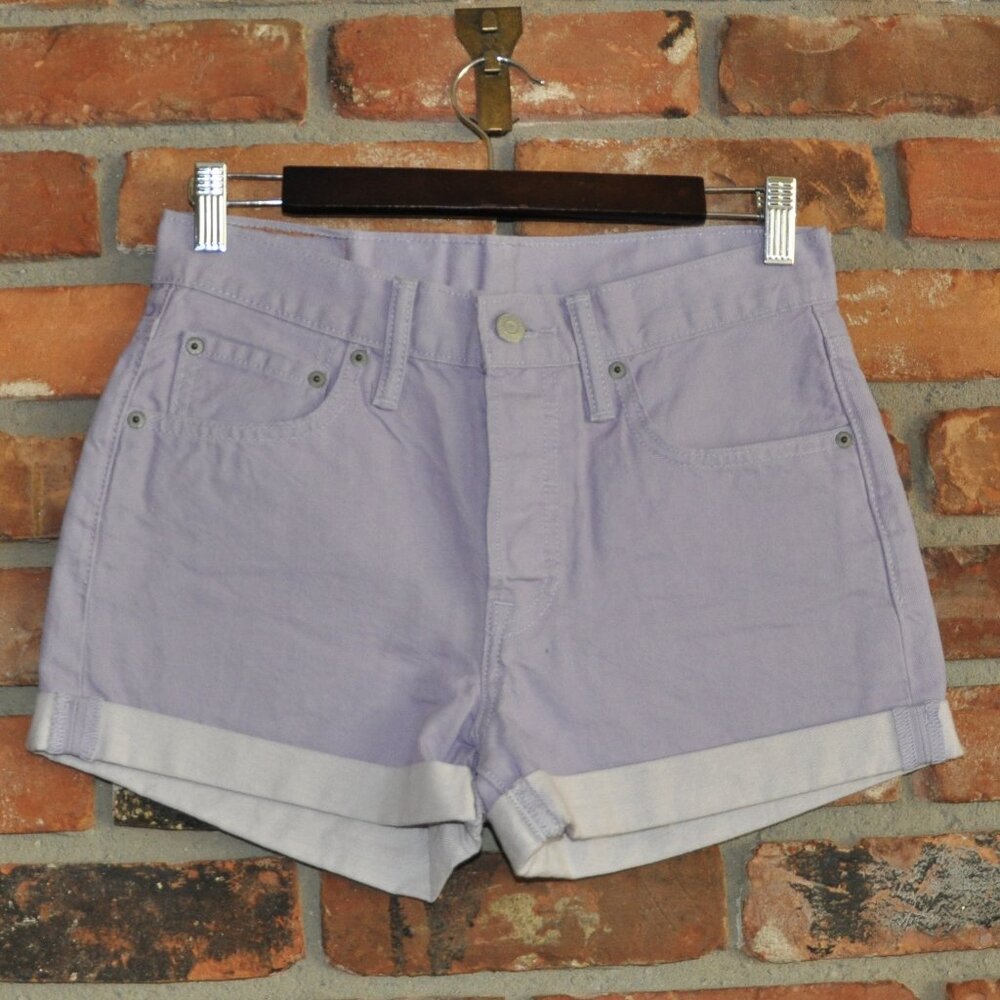 Levi's 501 Red Tab Button Fly Pastel Purple Lavender Jean Shorts 27 Mint Cond.